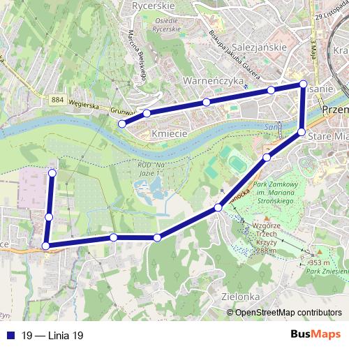 19 bus Line Map