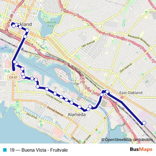 19 bus Line Map