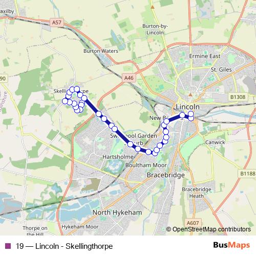 19 bus Line Map