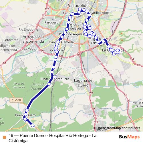 19 bus Line Map