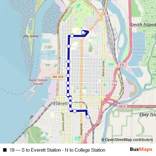 19 bus Line Map