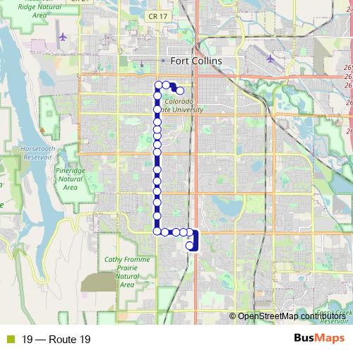 19 bus Line Map