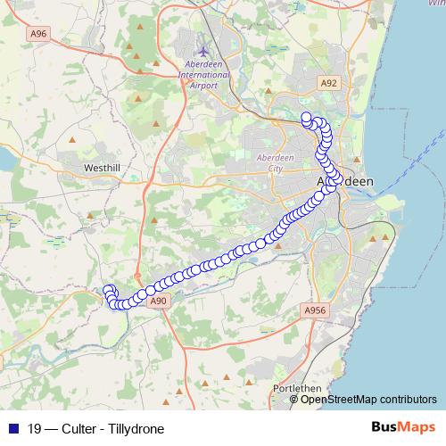 19 bus Line Map