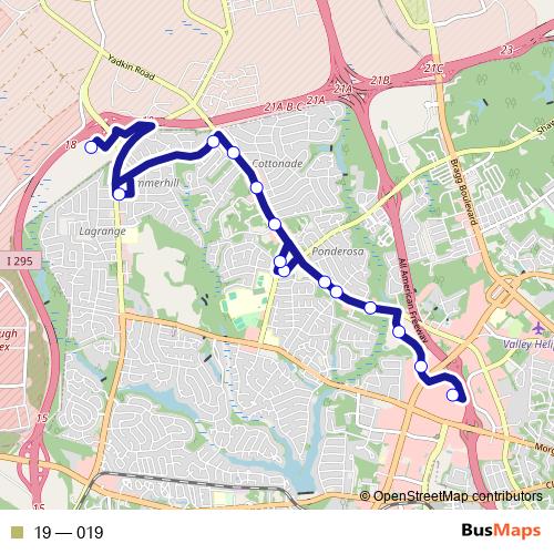 19 bus Line Map