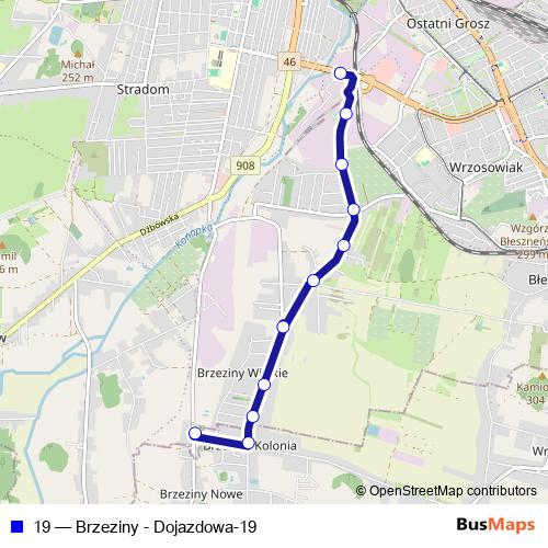 19 bus Line Map