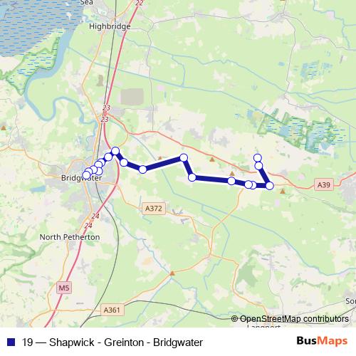 19 bus Line Map