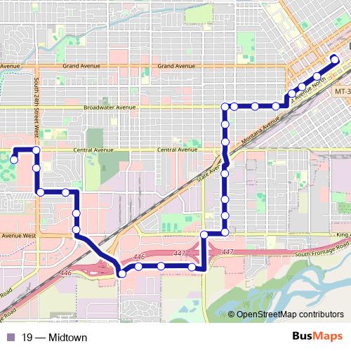 19 bus Line Map