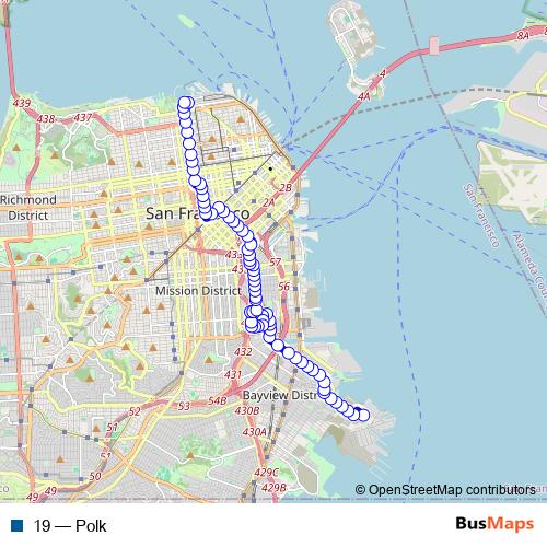 19 bus Line Map