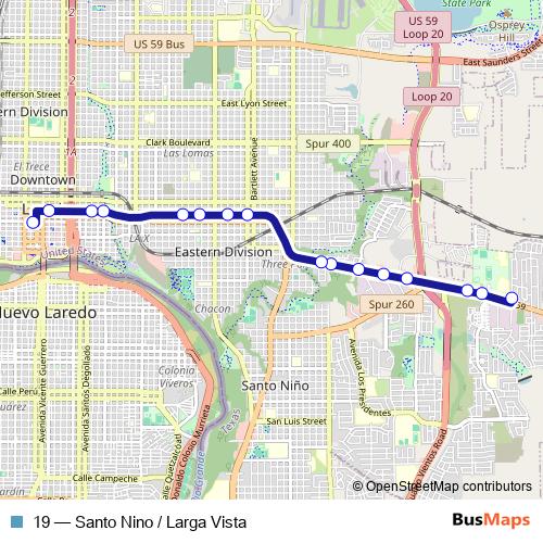 19 bus Line Map
