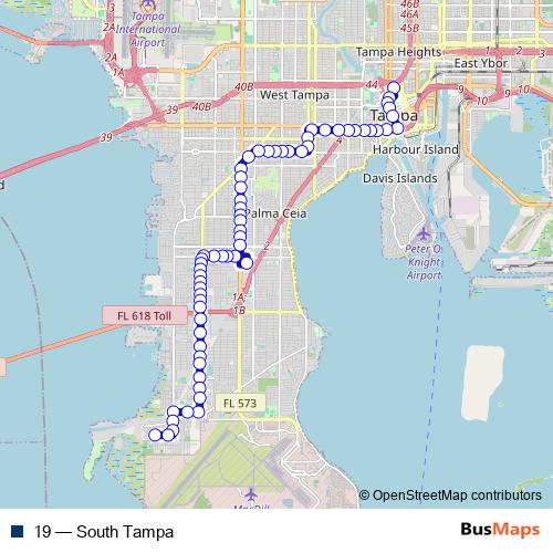 19 bus Line Map