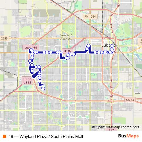 19 bus Line Map