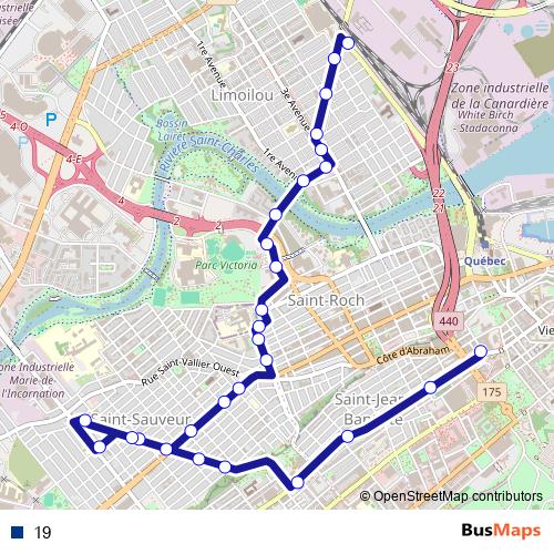 19 bus Line Map