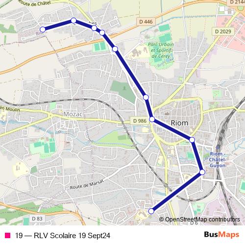 19 bus Line Map