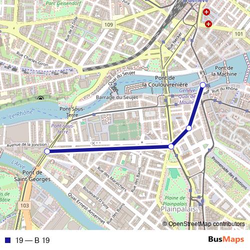 19 bus Line Map