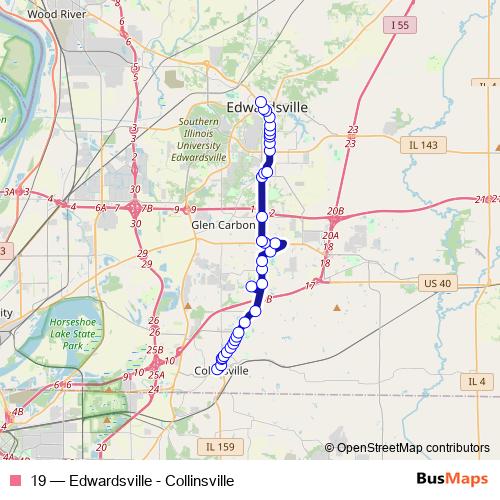 19 bus Line Map