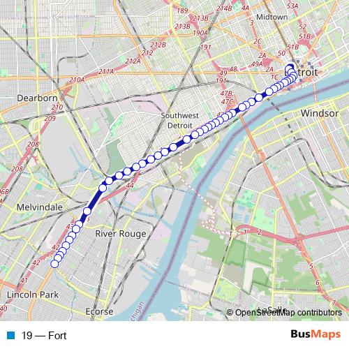 19 bus Line Map