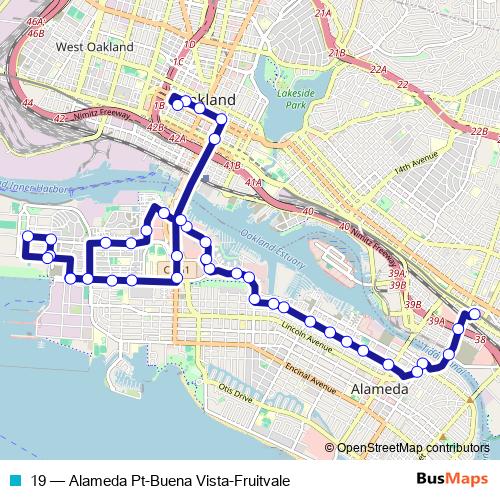 19 bus Line Map