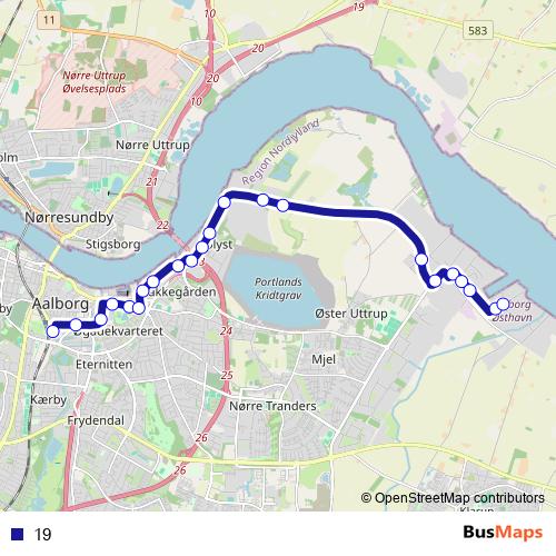 19 bus Line Map