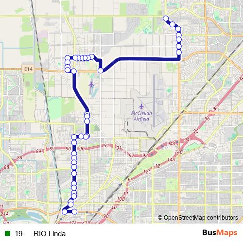 19 bus Line Map