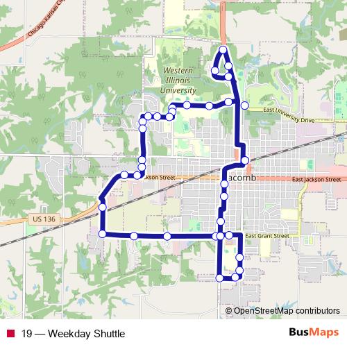 19 bus Line Map