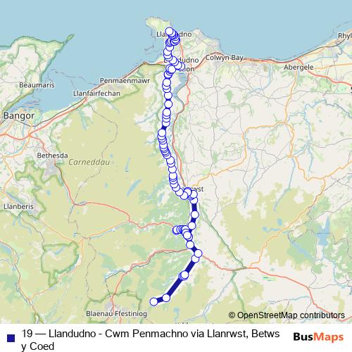 19 bus Line Map