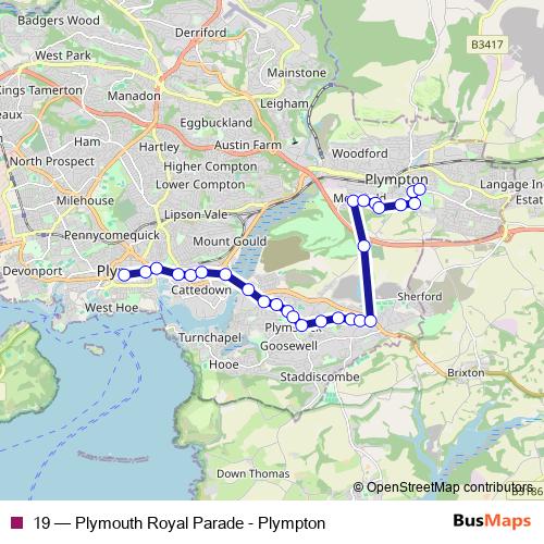 19 bus Line Map