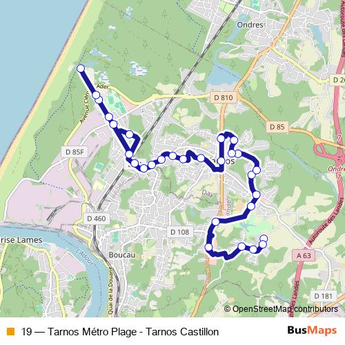 19 bus Line Map