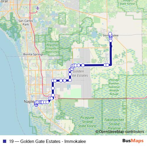 19 bus Line Map