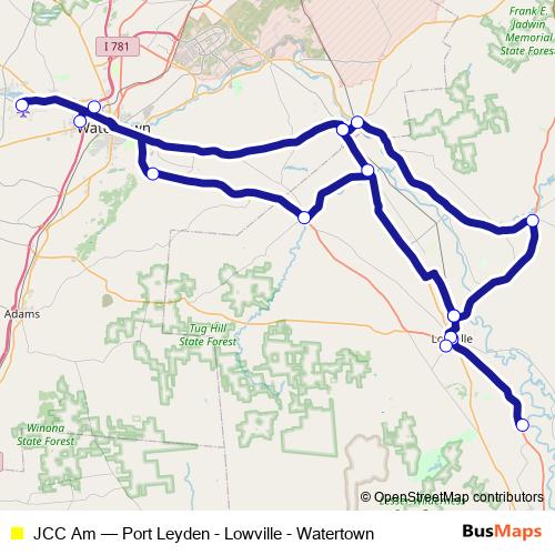 JCC Am bus Line Map