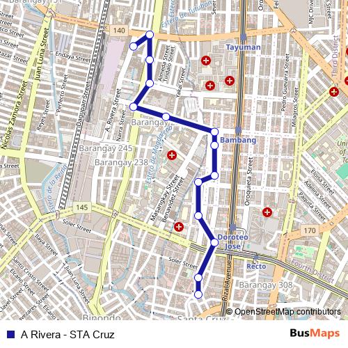 A Rivera - STA Cruz bus Line Map