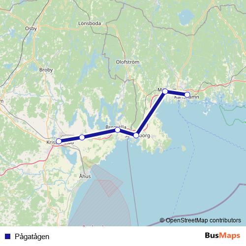 Pågatågen rail Line Map