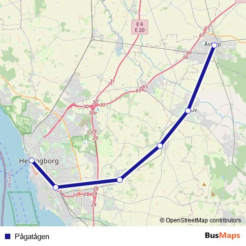 Pågatågen rail Line Map