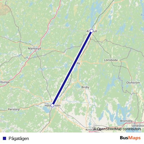Pågatågen rail Line Map