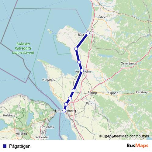 Pågatågen rail Line Map