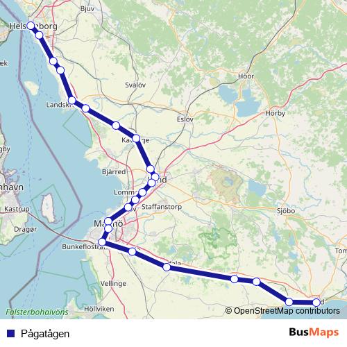 Pågatågen rail Line Map