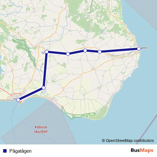 Pågatågen rail Line Map