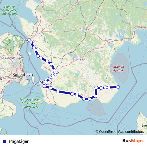 Pågatågen rail Line Map