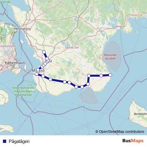 Pågatågen rail Line Map