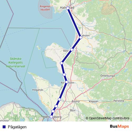 Pågatågen rail Line Map