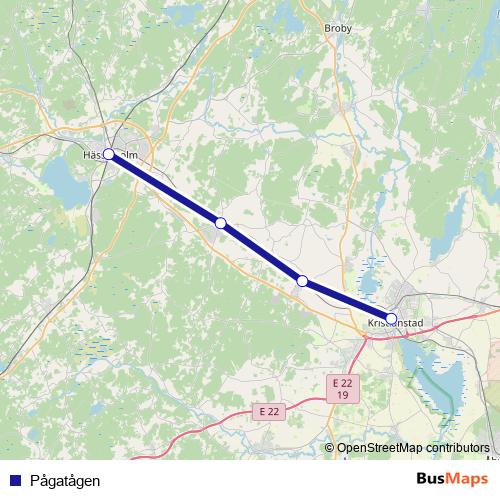 Pågatågen rail Line Map