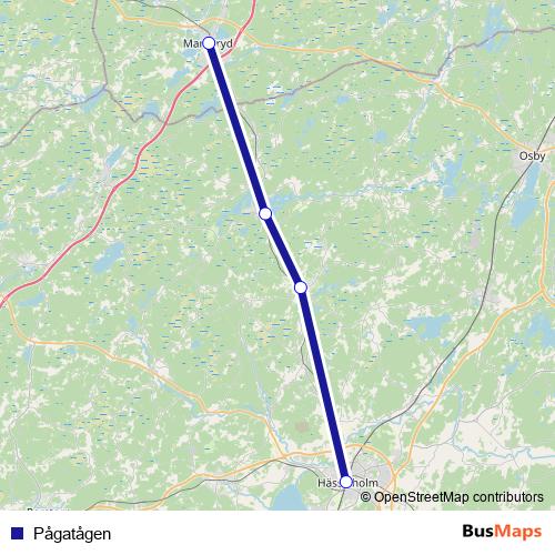 Pågatågen rail Line Map