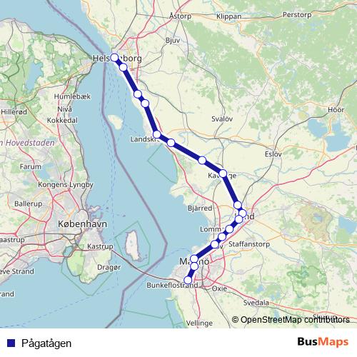 Pågatågen rail Line Map