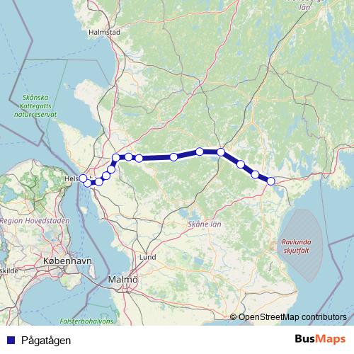 Pågatågen rail Line Map