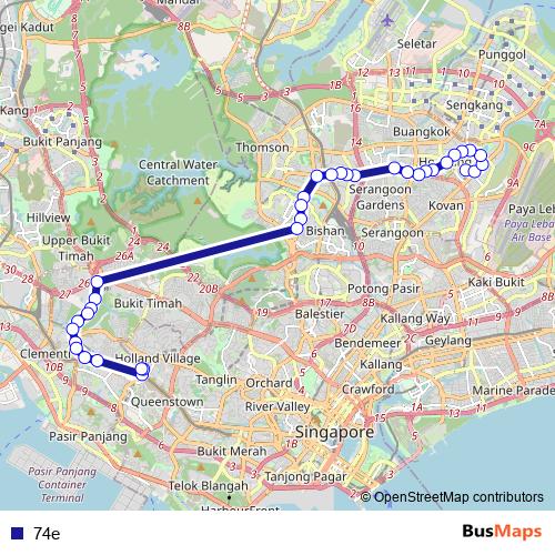 74e bus Line Map