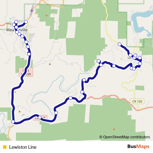 Lewiston Line bus Line Map
