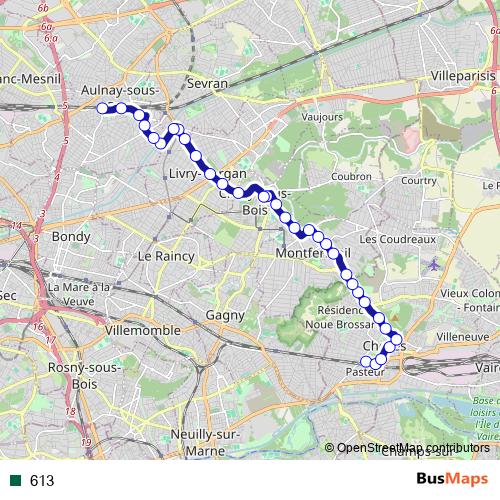 613 bus Line Map