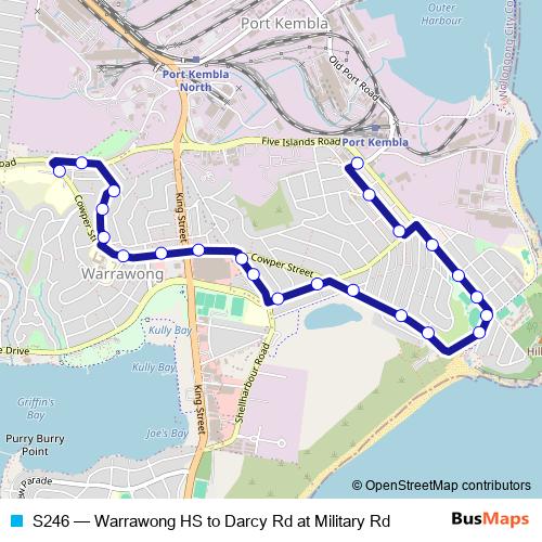 S246 bus Line Map