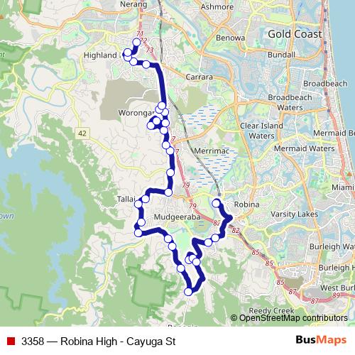 3358 bus Line Map