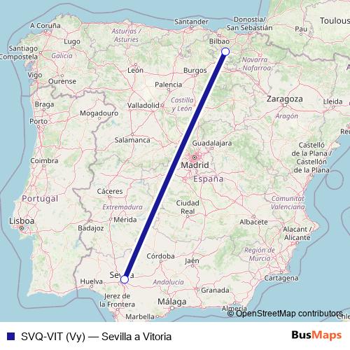 SVQ-VIT (Vy) air Line Map