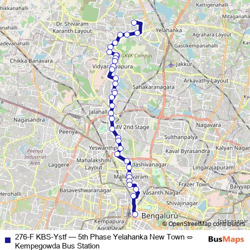 276-F KBS-Ystf bus Line Map